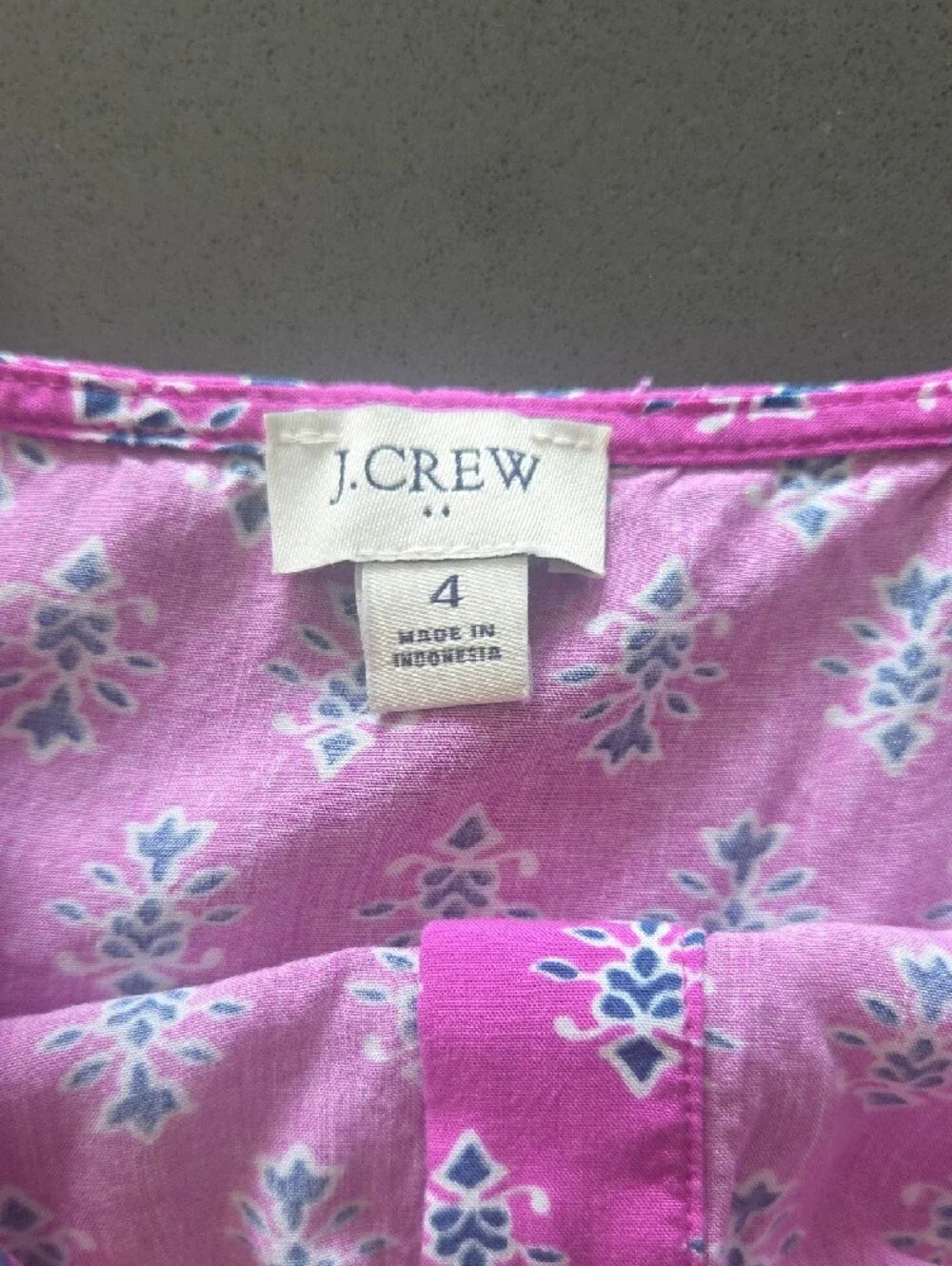 J. Crew Pink Floral Button-Front Tiered Midi Dress